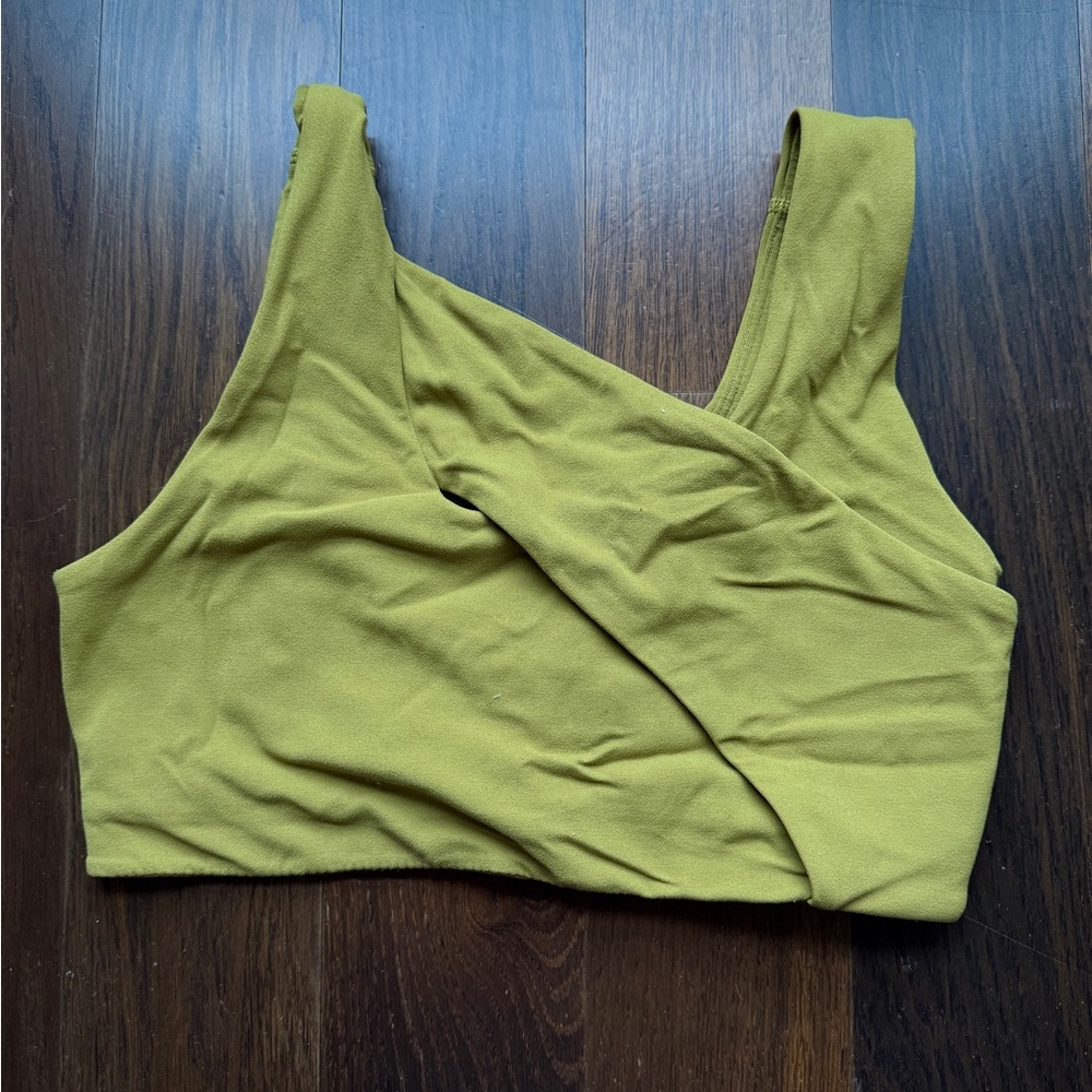 Lululemon Olive Green Twist Front Sports Bra
